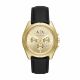 Armani Exchange Chronograph Black Leather Watch - AX2861