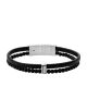 Multistrands Black Leather Multi-Strand Bracelet - JF03994040