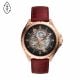 Fossil Men's Evanston Automatic Red Leather Watch - BQ2660