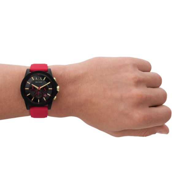 - | Exchange Armani Chronograph, Tag and Republic Men\'s Set AX7152SET Black Watch Nylon Luggage Watch