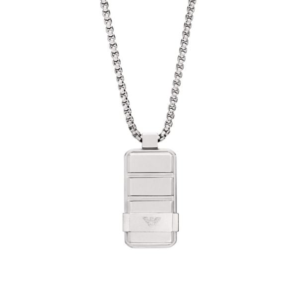 Buy Emporio Armani Men Silver Stainless Steel Necklace Online - 899210 |  The Collective