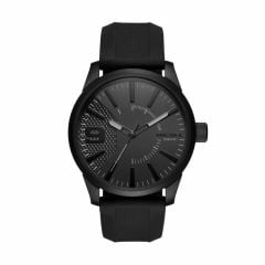 Diesel Men's Rasp Black Round Silicone Watch - DZ1807