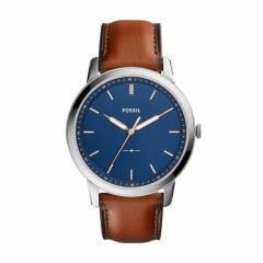 Fossil Men's The Minimalist 3H Silver Round Leather Watch - FS5304