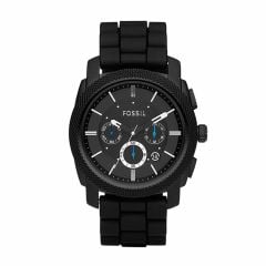 Fossil Men's Machine Black Round Silicone Watch - FS4487
