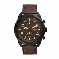 Fossil Men's Bronson Chronograph Dark Brown Eco Leather Watch - FS5875