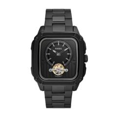 Fossil Inscription Automatic Black Stainless Steel Watch - ME3238