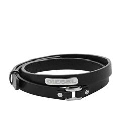 Diesel Men's Black Leather Bracelet - DX0971040