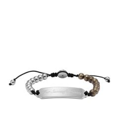 Diesel Men's Silver and Gold Pyrite Beaded Bracelet - DX1403931