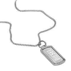Diesel Men'S Stainless Steel Dog Tag Necklace - Dx1455040