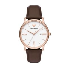 Emporio Armani Men's Three-Hand Date, Rose Gold-Tone Stainless Steel Watch - AR11572