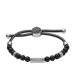 Diesel Men's Black-Tone Semi-Precious Beaded Bracelet - DX1151040