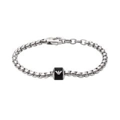 Emporio Armani Men's Black Marble Chain Bracelet - EGS2911040