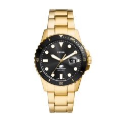 Fossil Men's Fossil Blue Dive Three-Hand Date, Gold-Tone Stainless Steel Watch - FS6035