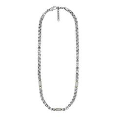 Fossil Men's All Stacked Up Two-Tone Stainless Steel Chain Necklace - JF04145998