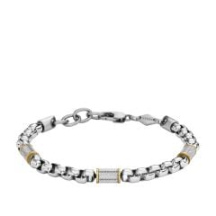 Fossil Women's All Stacked Up Two-Tone Stainless Steel Chain Bracelet - JF04138998