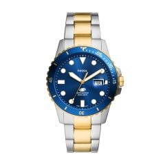 Fossil Women's Fossil Blue Dive Three-Hand Date Two-Tone Stainless Steel Watch - FS6034