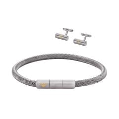 Emporio Armani Men's Stainless Steel Bracelet and Cufflinks Set - EGS3044SET