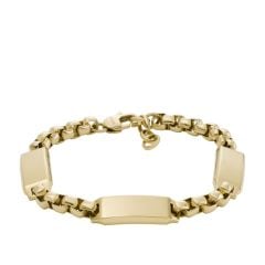 Fossil Men's Drew Gold-Tone Stainless Steel Chain Bracelet - JF04695710