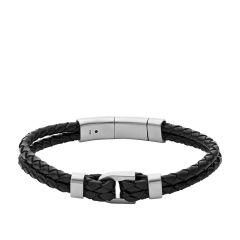 Heritage D Link Black Leather Bracelet - JF04202040