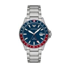 Emporio Armani GMT Dual Time Stainless Steel Watch - AR11590