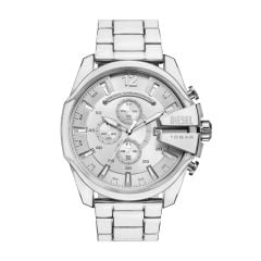 Diesel Mega Chief Chronograph White and Stainless Steel Watch - DZ4660