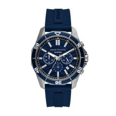 Armani Exchange Chronograph Blue Silicone Watch - AX1960