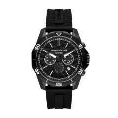 Armani Exchange Chronograph Black Silicone Watch - AX1961