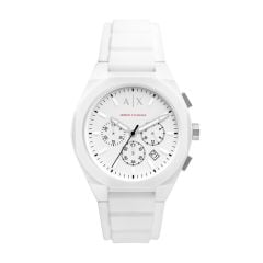 Armani Exchange Chronograph White Silicone Watch - AX4160