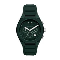 Armani Exchange Chronograph Green Silicone Watch - AX4163
