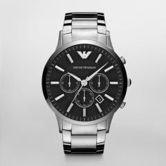 Emporio Armani Men's Renato Silver Round Stainless Steel Watch - AR2460