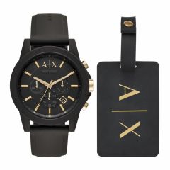 Armani Exchange Men's Outerbanks 2-Tone Round Silicone Watch - AX7105