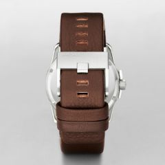 Diesel Men's Master Chief Silver Round Leather Watch - DZ1206
