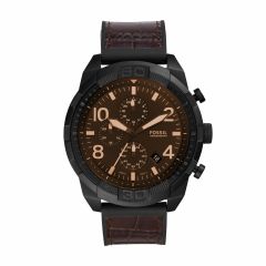 Fossil Men's Bronson Multi Round Leather Watch - FS5713