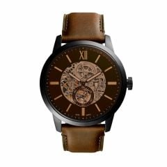 Fossil Men's Townsman 48mm Automatic Brown Leather Watch - ME3155