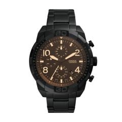 Fossil Men's Bronson Chronograph Black Stainless Steel Watch - FS5876