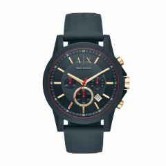 Armani Exchange Men's Outerbanks Blue Round Silicone Watch - AX1335
