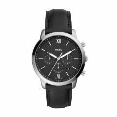 Fossil Men's Neutra Chronograph Black Leather Watch - FS5452