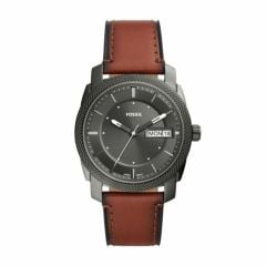 Fossil Men's Machine Three-Hand Date Brown Leather Watch - FS5900