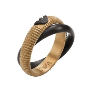 Emporio Armani Antique Gold-Tone Stainless Steel Stack Ring - EGS292725119