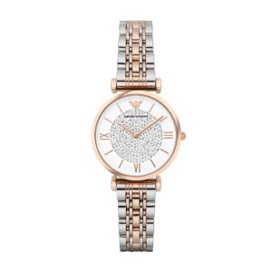 Armani Women's Gianni T-Bar Rose Gold Round Stainless Steel Watch - AR1926
