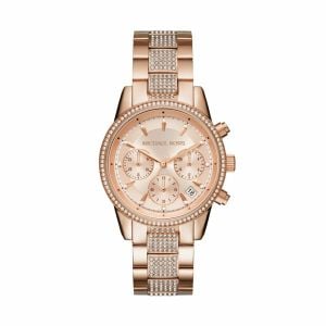 Michael Kors Ritz Chronograph Rose Gold-Tone Stainless Steel Watch - MK6485